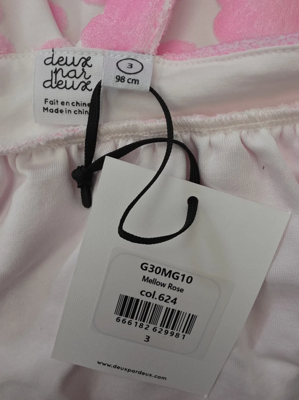 NWT Deux par Deux Girl Terry Tank Top Pink and White Size 3 98cm - Picture 4 of 4